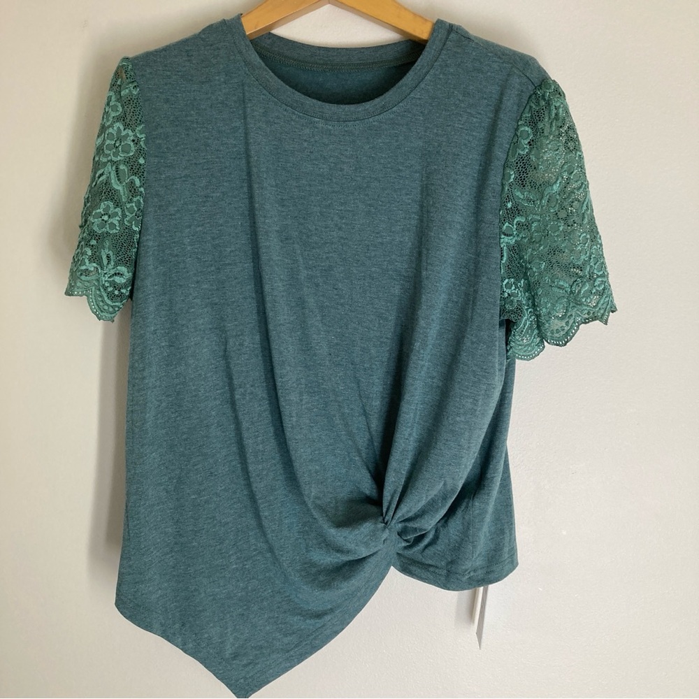 Cupshe Lace Sleeve Twist Front Top NWT Size Large